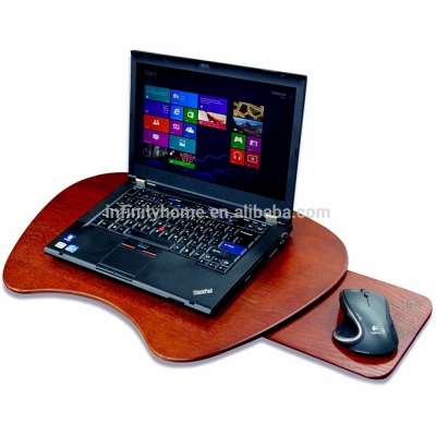 Large recliner solid wood laptop lap desk with mouse pad