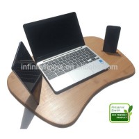 Jumboo large contour bamboo laptop computer lap desk with pillow