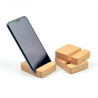 Promotional Gift Single Slot Portable Universal Flexible Wooden Phone Holder Desk Logo