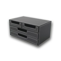 Custom three layers bonded leather office desk accessories organizer