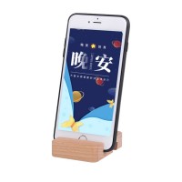 Hot Sale Double Slot Flexible Tablet Portable Universal Wooden Phone Holder Desk Logo